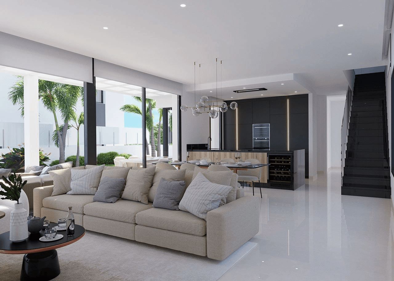Villas exclusives avec 3 chambres à coucher, 3 salles de bains, piscine privée, cave/garage et vue sur la mer
