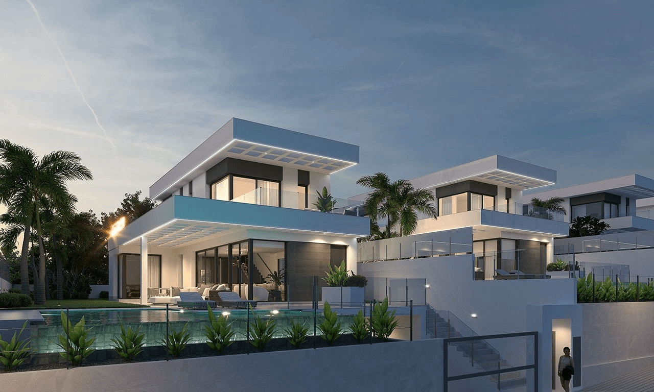 Villas exclusives avec 3 chambres à coucher, 3 salles de bains, piscine privée, cave/garage et vue sur la mer
