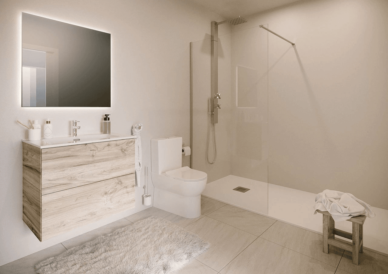 Penthouses avec 3 chambres, terrasse sur le toit, climatisation pré-installation, parking privé et piscine communautaire à seulement 700 m de la plage