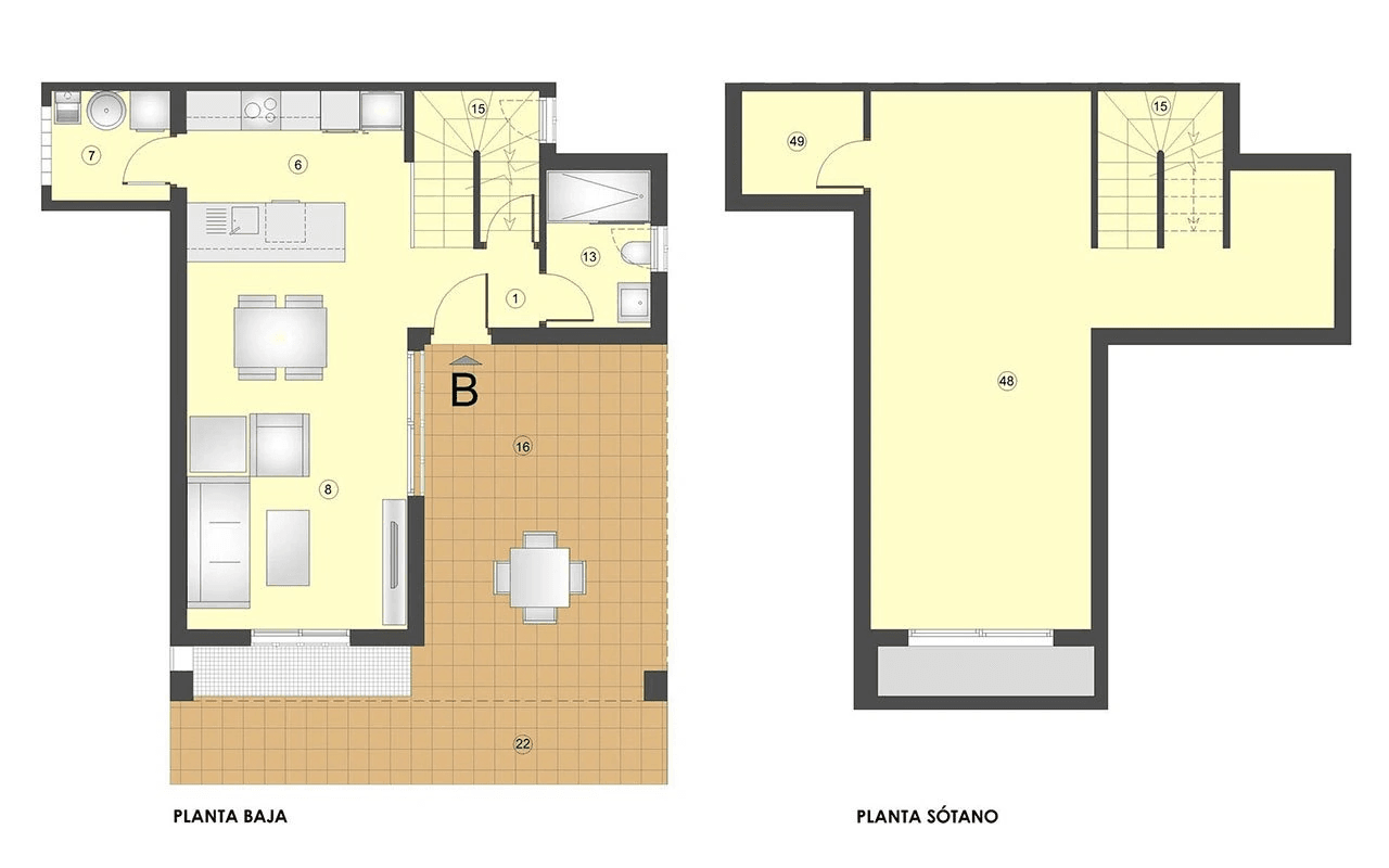 Villas mitoyennes de 2 chambres à coucher avec toit-terrasse avec vue sur la mer et piscine privée en option à seulement 400 m de la plage