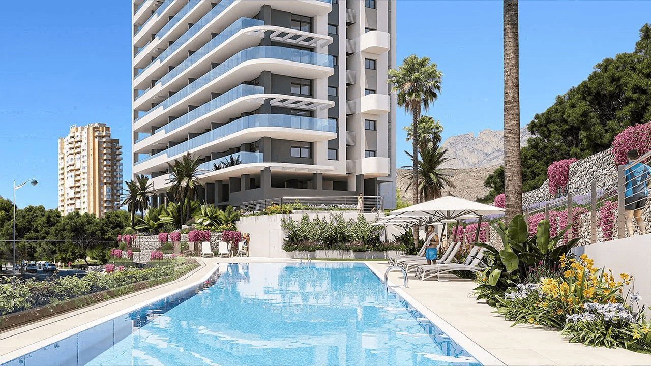 Penthouses avec 3 chambres, 2 salles de bain, W.C., toit-terrace, climatisation, chauffage au sol et vue sur la mer à seulement 1 km de la plage