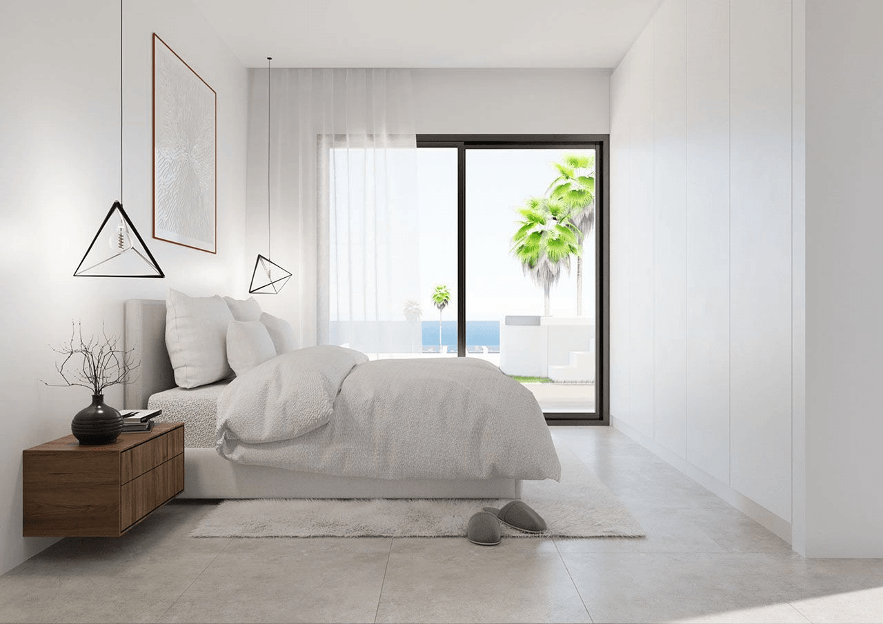Apartamentos exclusivos de 3 dormitorios con vistas al mar, piscina comunitaria y aire acondicionado a tan solo 800 m de la playa