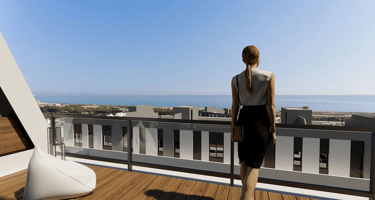 Apartamentos exclusivos de 3 dormitorios con vistas al mar, piscina comunitaria y aire acondicionado a tan solo 800 m de la playa
