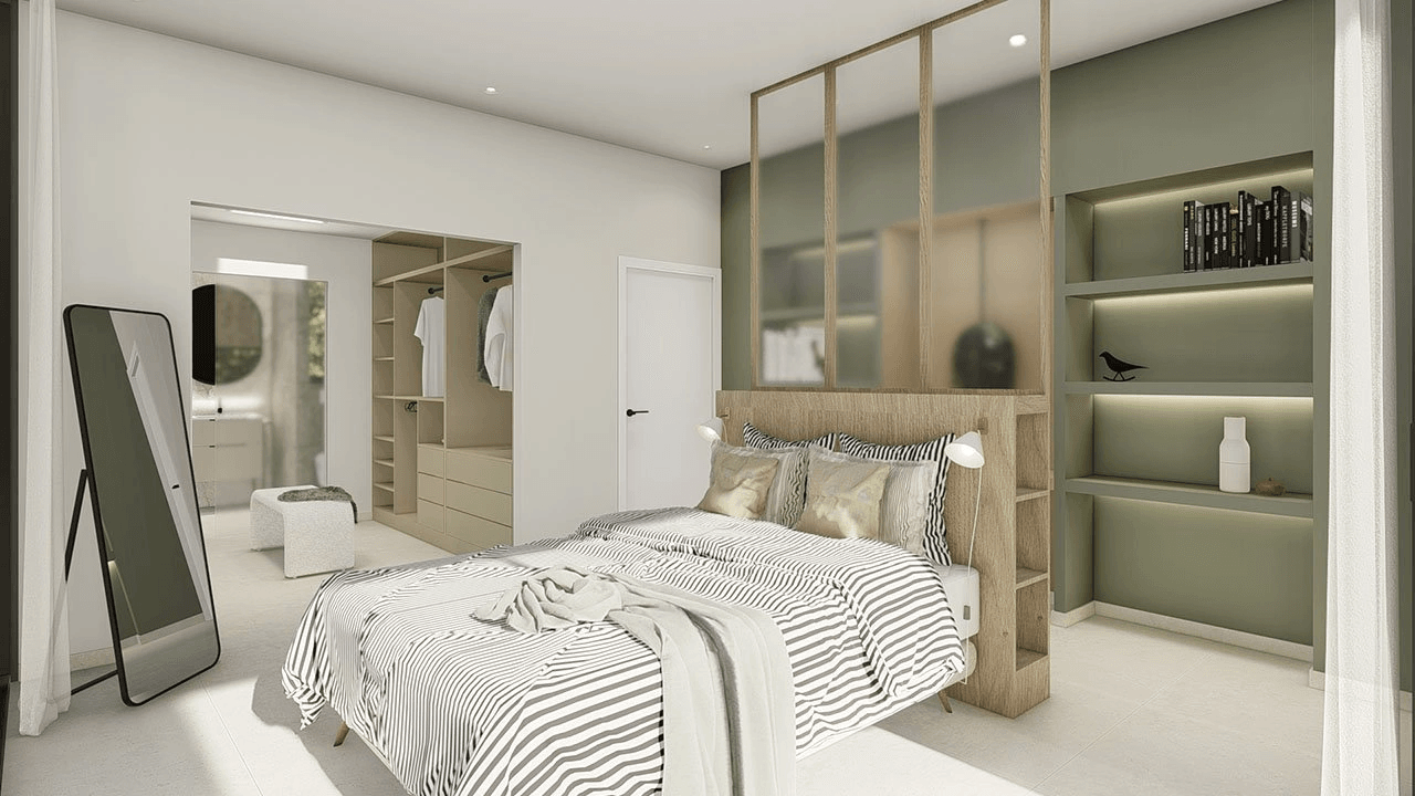 Villas fantastiques et spacieuses avec 4 chambres, 4 salles de bain, W.C., garage, piscine privée et vue sur la mer
