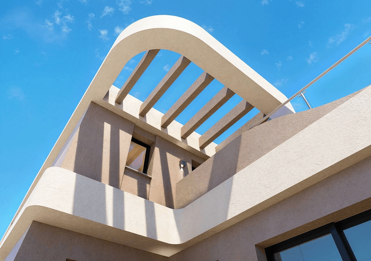 Villas jumelées avec 3 chambres, 2 salles de bains, WC invités, terrasse sur le toit, place de parking et piscine privée en option