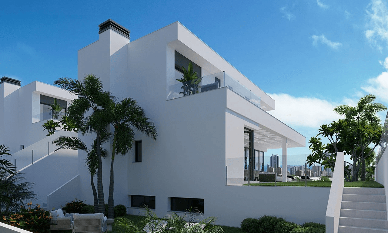 Villas exclusives avec 3 chambres à coucher, 3 salles de bains, piscine privée, cave/garage et vue sur la mer