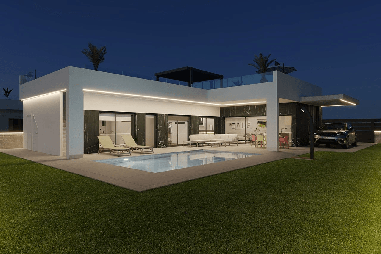 Villas avec 3 chambres, 2 salles de bains, terrasse sur le toit et piscine privée dans un merveilleux complexe de golf