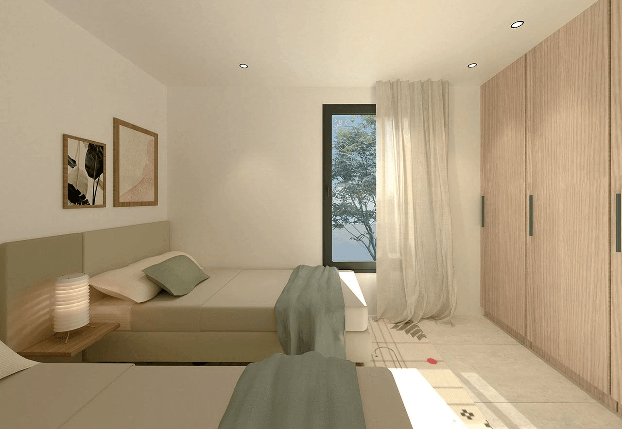 Maisons jumelées modernes de 3 chambres avec piscine communautaire à seulement 3 km de la plage