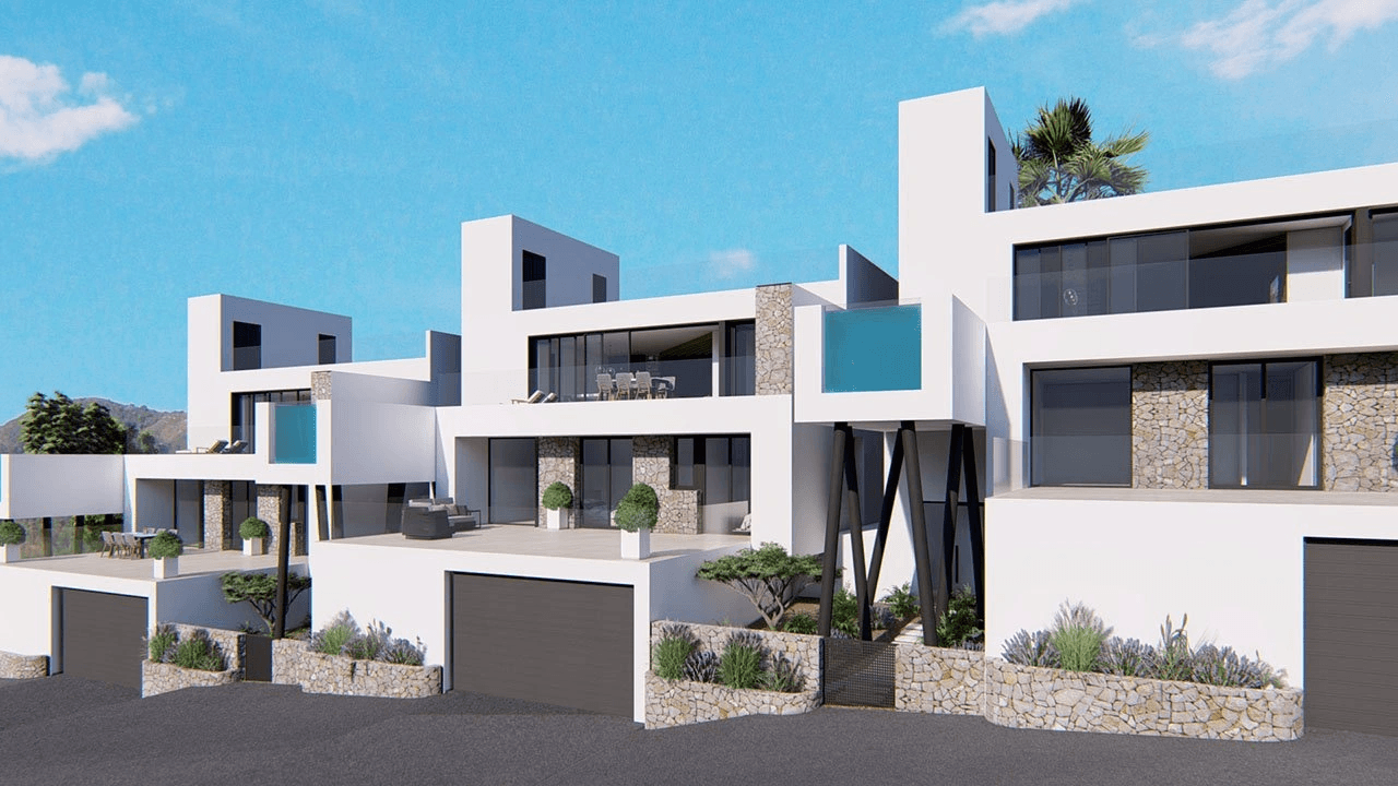 Villas spacieuses et exclusives avec piscine à débordement, garage et vue sur la mer