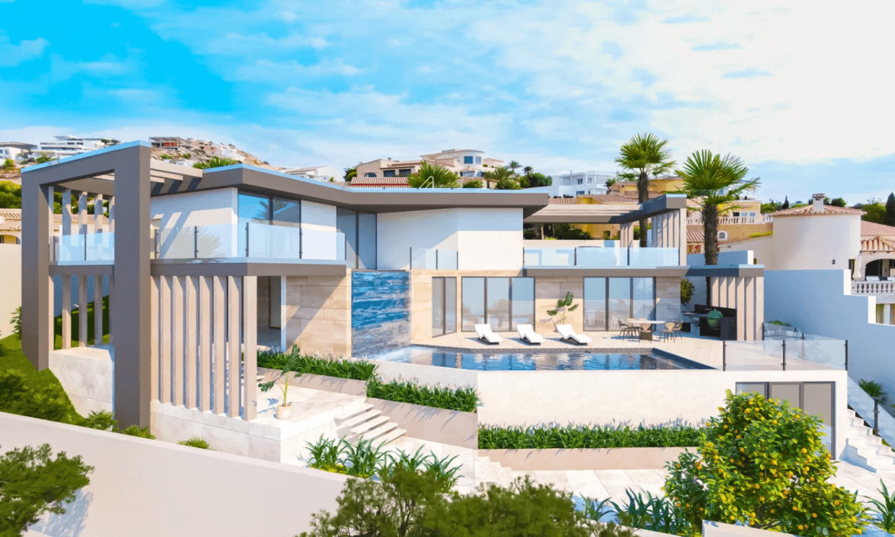 Villa au design moderne avec des vues spectaculaires sur la mer et des caractéristiques luxueuses