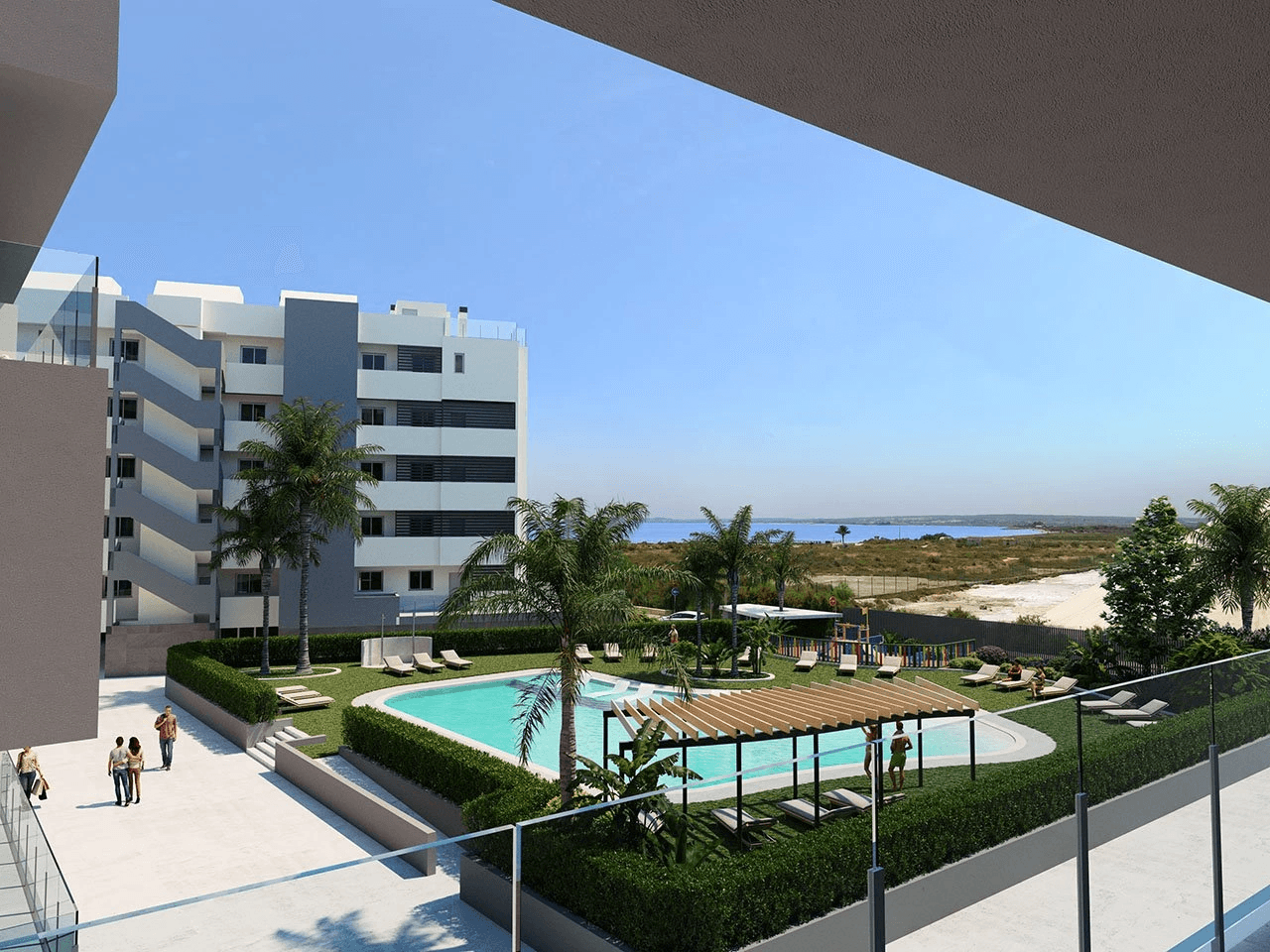 Áticos de 2 dormitorios y 2 baños con solario, preinstalación aire acondicionado, vistas al mar y piscina comunitaria a tan sólo 100 m de la playa