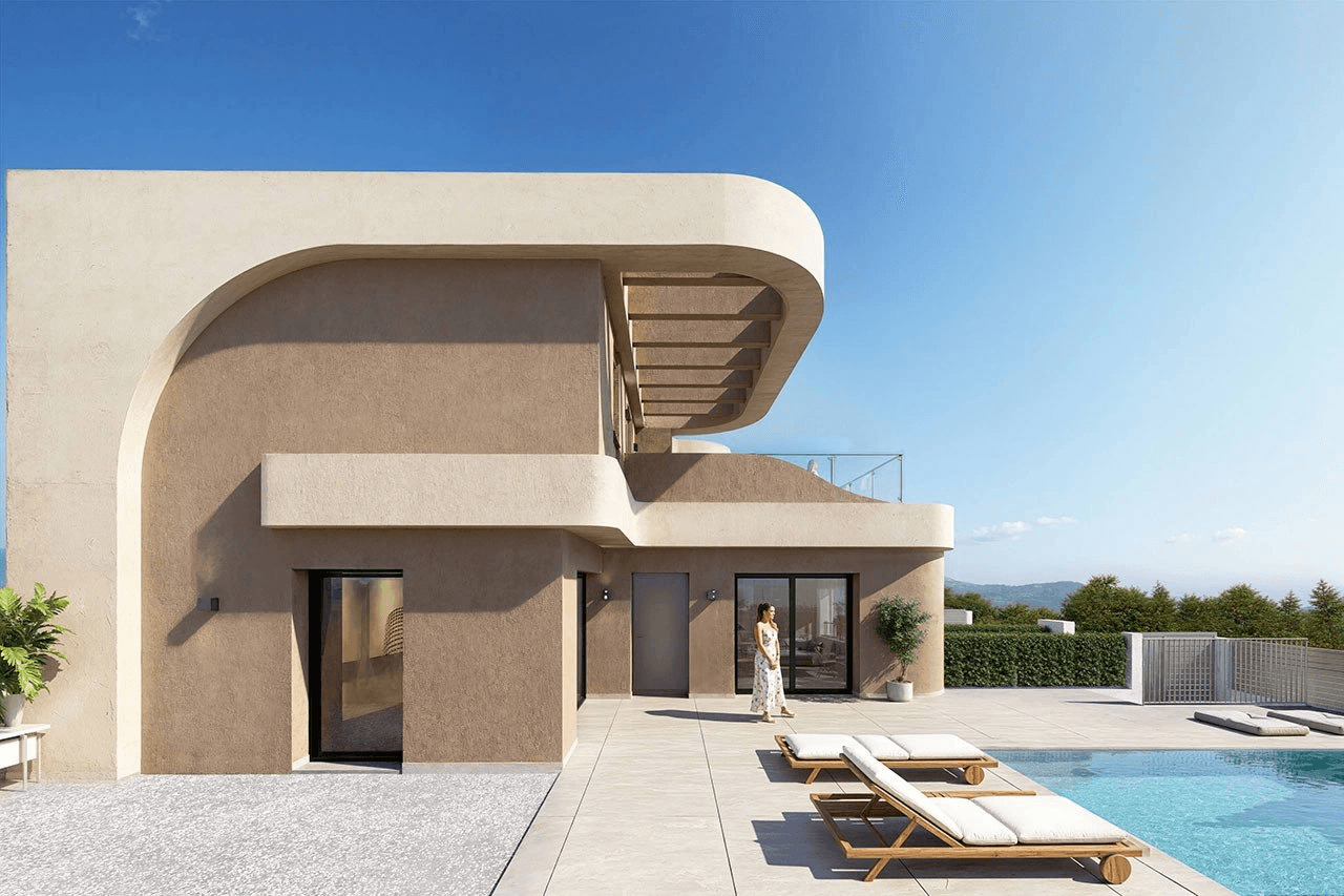 Villas jumelées avec 3 chambres, 2 salles de bains, WC invités, terrasse sur le toit, place de parking et piscine privée en option