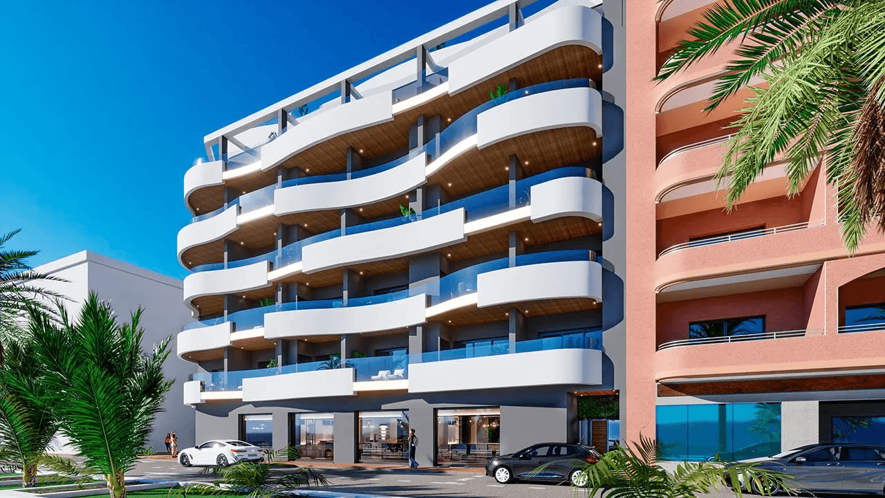 Appartements avec 3 chambres, 2 salles de bain et piscine commune à seulement 160 m de la plage de Los Locos