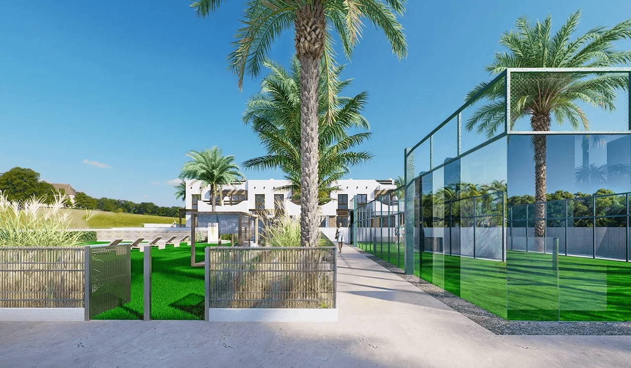 Bungalows altos de 2 dormitorios y 2 baños con solario, parking privado y piscina comunitaria a tan solo 200 m de la playa