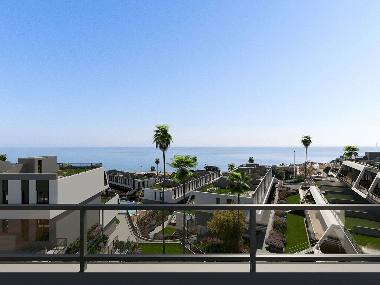 Apartamentos exclusivos de 3 dormitorios con vistas al mar, piscina comunitaria y aire acondicionado a tan solo 800 m de la playa