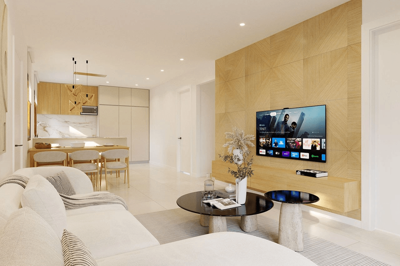 Maisons jumelées avec 2 chambres, 2 salles de bains, parking privée et piscine privée dans un complexe de golf