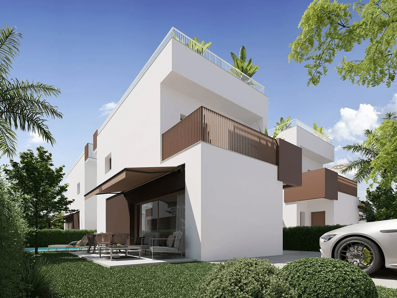 Villas modernes avec 3 chambres à coucher et piscine privée à seulement 500 m des merveilleuses plages de sable fin