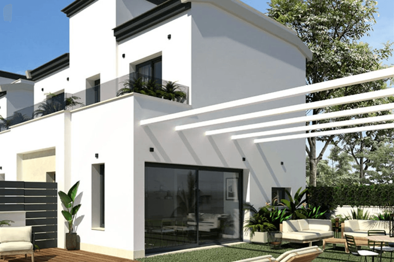 Maisons jumelées modernes de 3 chambres avec piscine communautaire à seulement 3 km de la plage