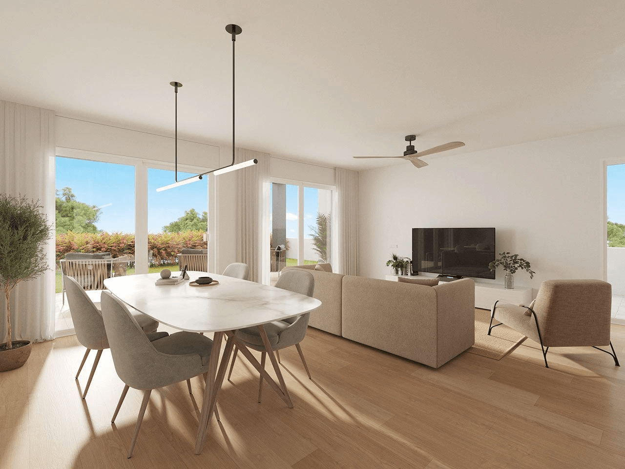 Maisons mitoyennes de 3 chambres à coucher et 2 salles de bain avec W.C. dans un merveilleux complexe à seulement 5 km de la plage