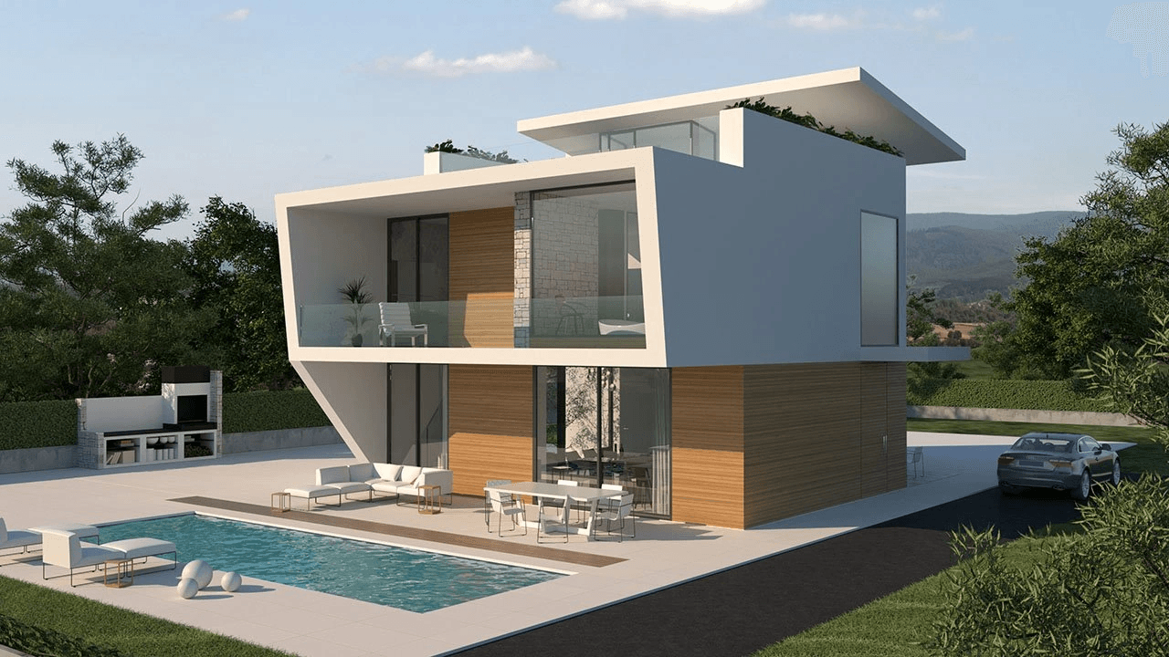 Villas exclusives avec 3 - 4 chambres à coucher, 3 - 4 salles de bains, W.C., toit-terrasse et piscine privée à seulement 600 m de la plage