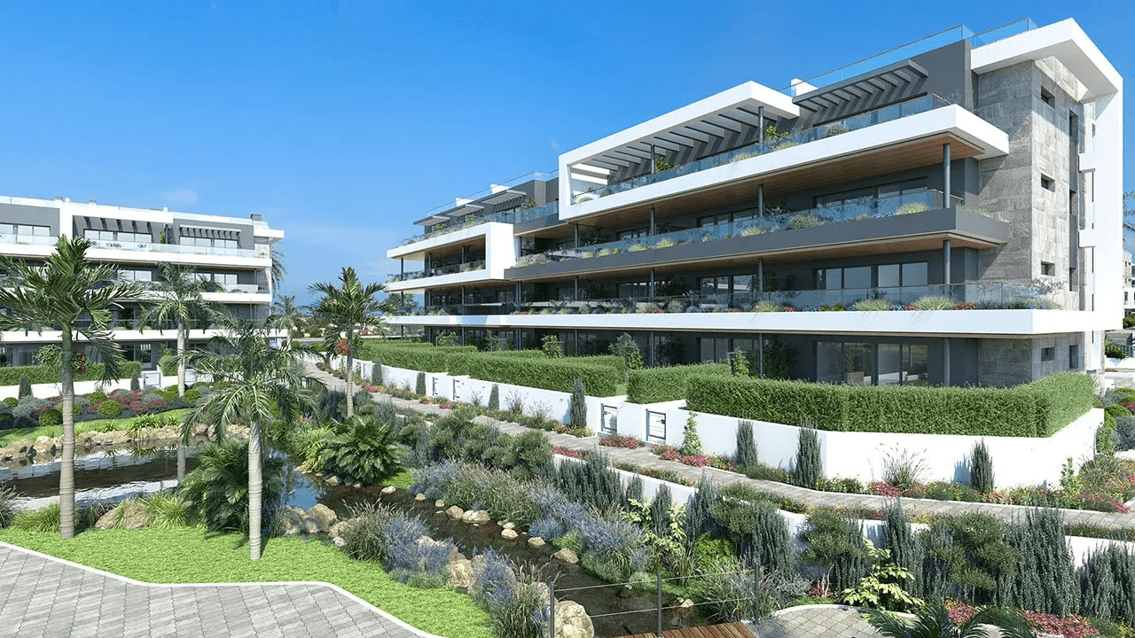 Penthouses avec 3 chambres, 2 salles de bain, toit-terrasse, parking privé, piscines communes et jacuzzis chauffés