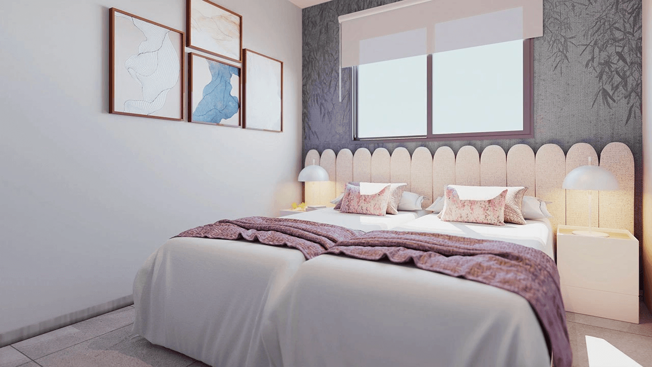 Appartements avec 3 chambres à coucher, climatisation, chauffage au sol dans les salles de bains et vue sur la mer à seulement 300 m de la plage