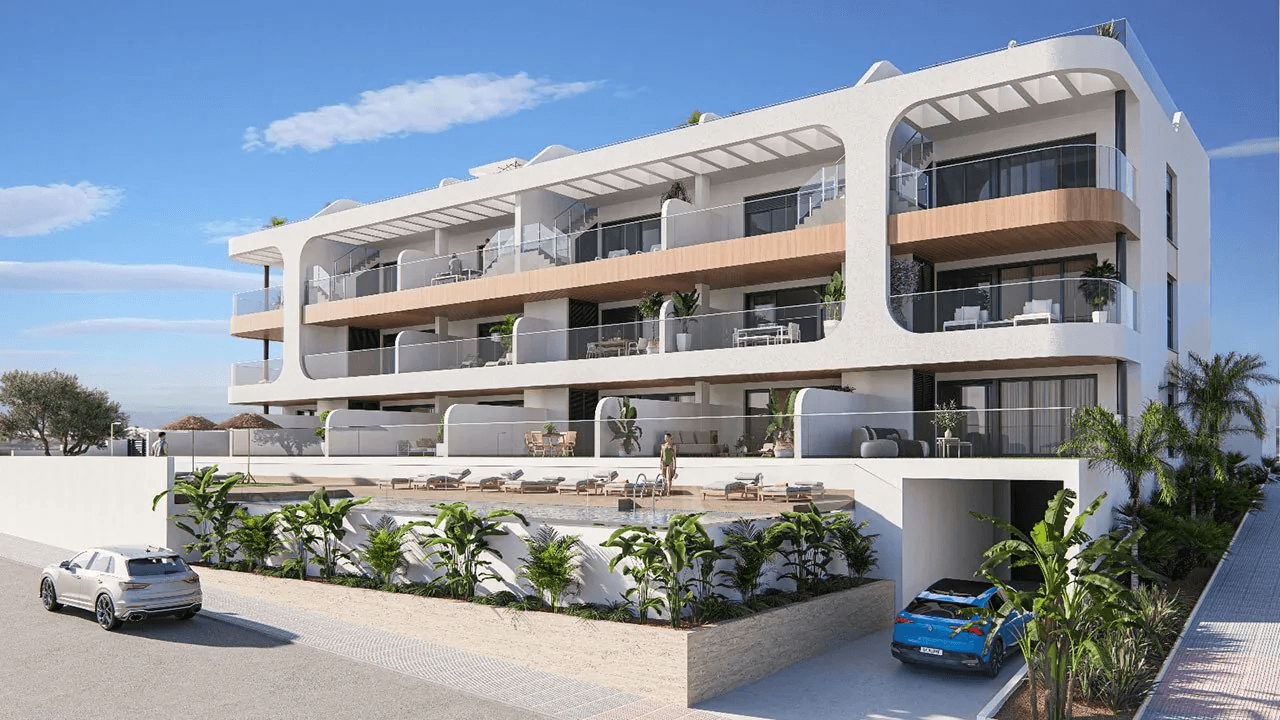 Penthouses avec 3 chambres, 2 salles de bain, terrasse sur le toit et piscine communautaire