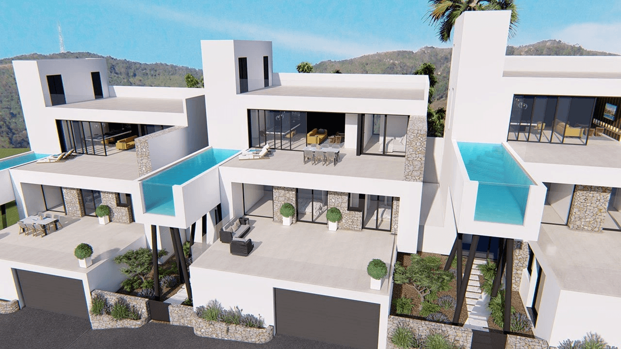 Villas spacieuses et exclusives avec piscine à débordement, garage et vue sur la mer