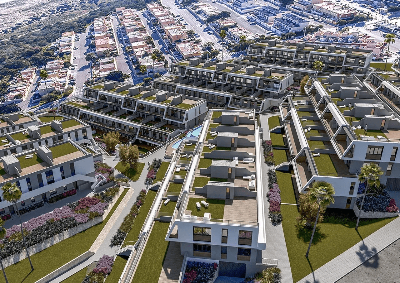 Apartamentos exclusivos de 3 dormitorios con vistas al mar, piscina comunitaria y aire acondicionado a tan solo 800 m de la playa