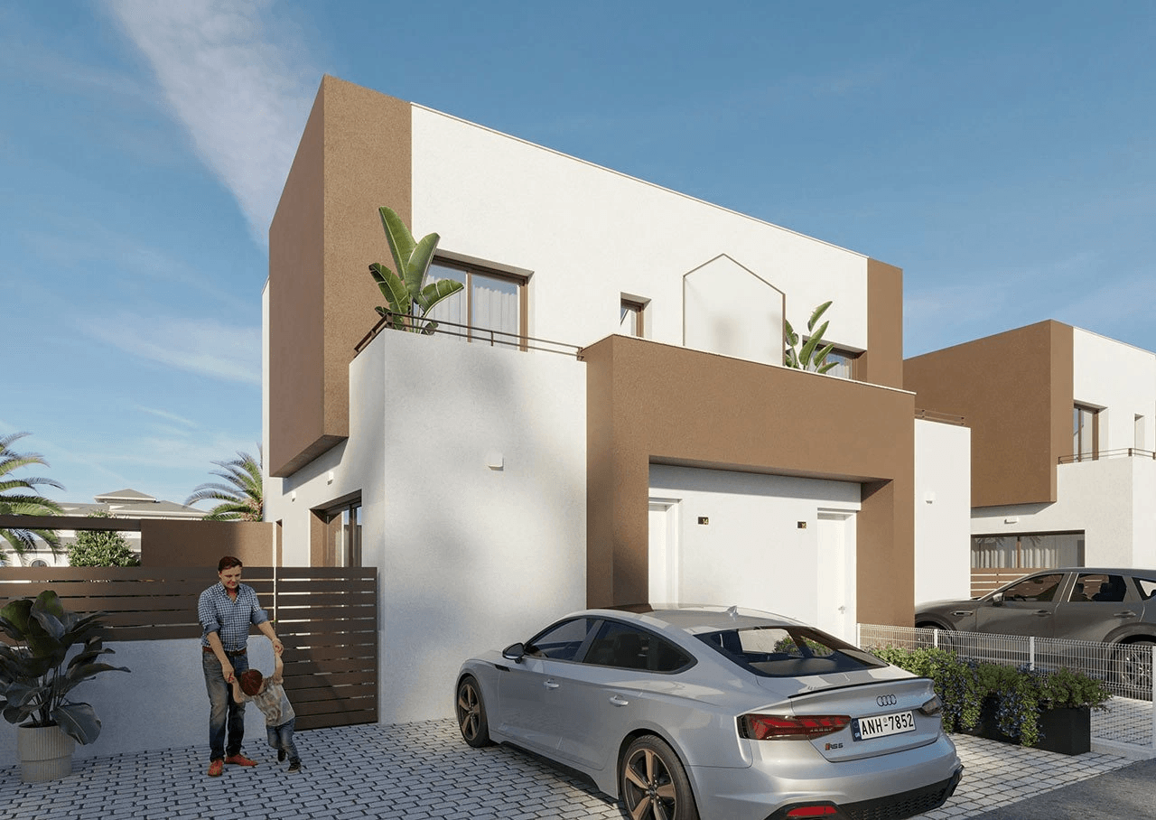 Maisons mitoyennes modernes avec 3 chambres à coucher et piscine communautaire à seulement 500 m des merveilleuses plages de sable fin