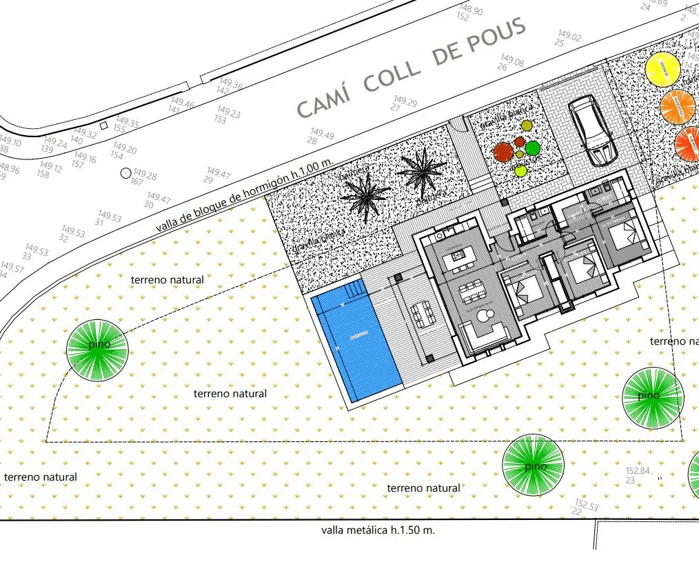 Sehr schönes Neubauprojekt im Ibiza Stil auf einem großen flachen Grundstück in Denia