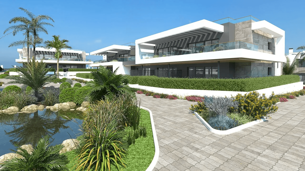 Penthouses avec 2 chambres, 1 - 2 salles de bain, toit-terrasse, parking privé, piscines communes et jacuzzis chauffés