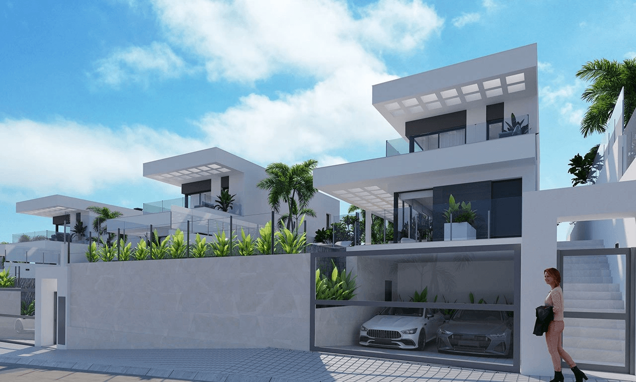 Villas exclusives avec 3 chambres à coucher, 3 salles de bains, piscine privée, cave/garage et vue sur la mer