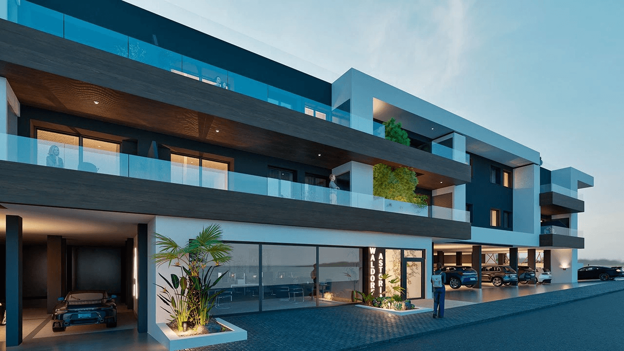 Appartements avec 3 chambres, 2 salles de bain, cuisine équipée moderne avec des appareils électriques et piscine communautaire