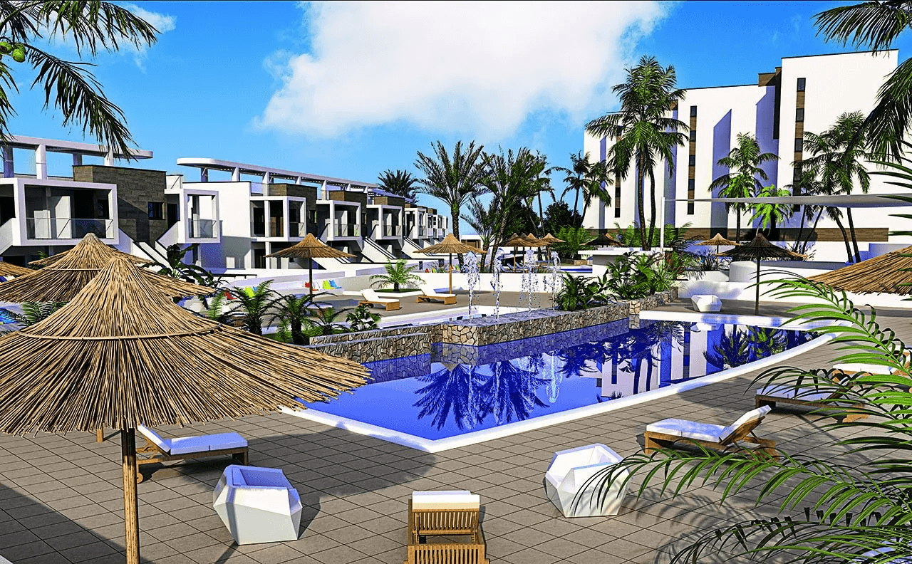 Apartamentos de 3 dormitorios y 2 baños en un complejo con piscinas comunitarias a tan solo 600 m de la playa