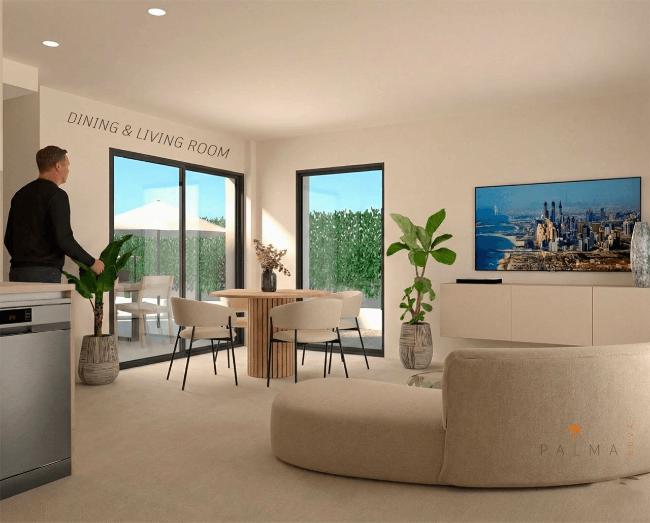 Villas jumelées avec 3 chambres, 2 salles de bains, WC invités, terrasse sur le toit, place de parking et piscine privée en option