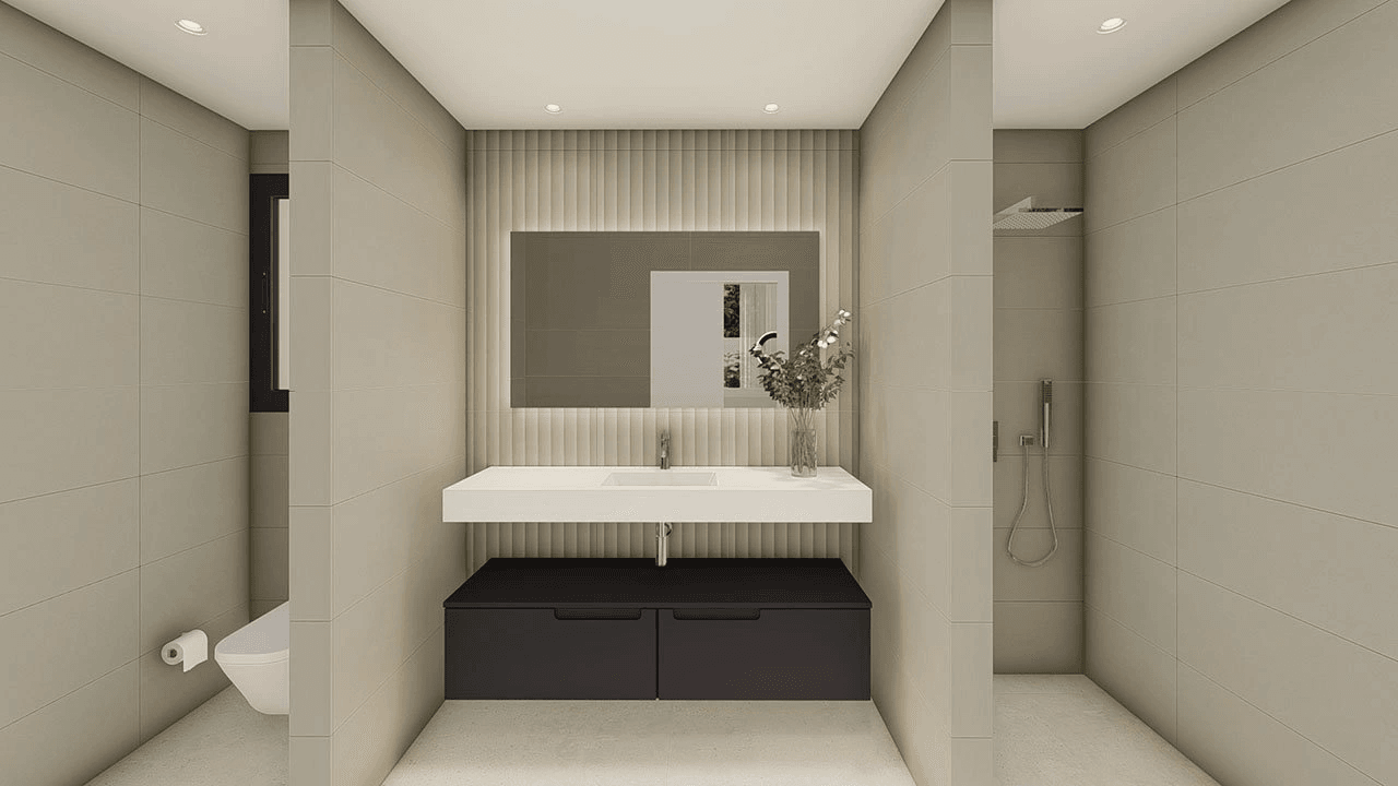 Villas fantastiques et spacieuses avec 4 chambres, 4 salles de bain, W.C., garage, piscine privée et vue sur la mer