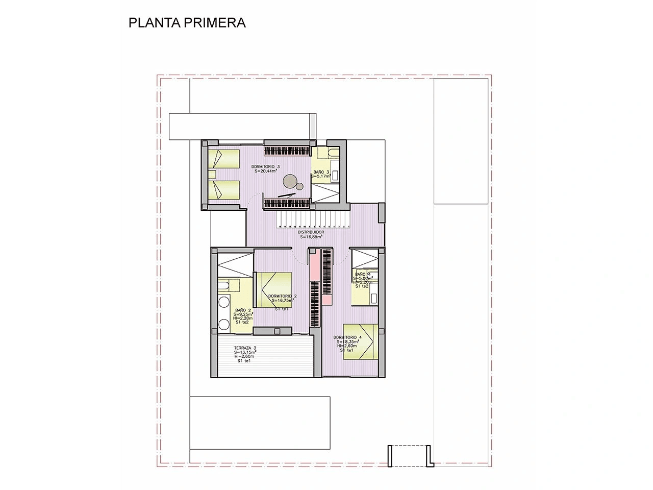 Villas exclusives avec 3 - 4 chambres à coucher, 3 - 4 salles de bains, W.C., toit-terrasse et piscine privée à seulement 600 m de la plage
