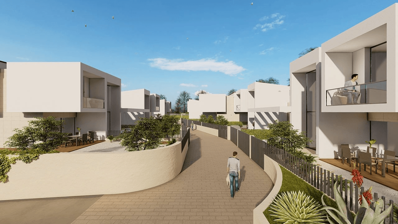 Villas avec 3 chambres, 3 salles de bains, air conditionné, vue sur la mer, piscine privée et place de parking