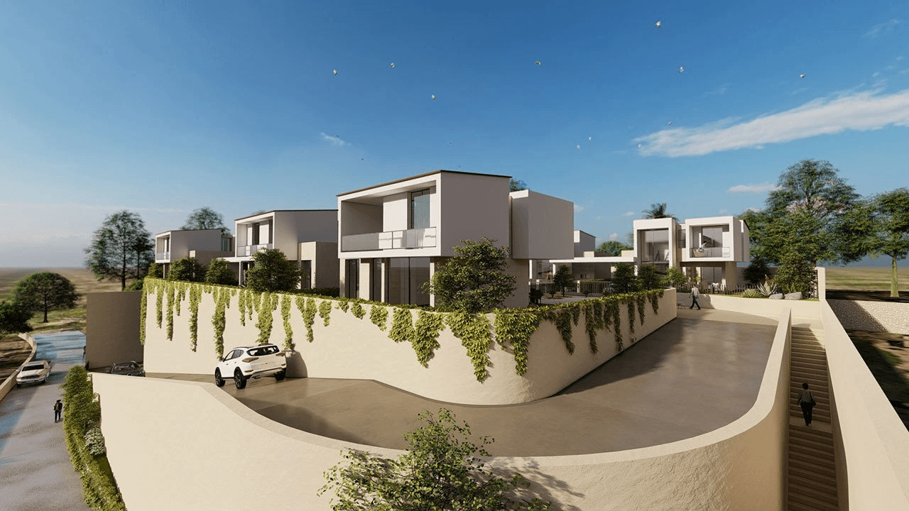 Villas avec 3 chambres, 3 salles de bains, air conditionné, vue sur la mer, piscine privée et place de parking