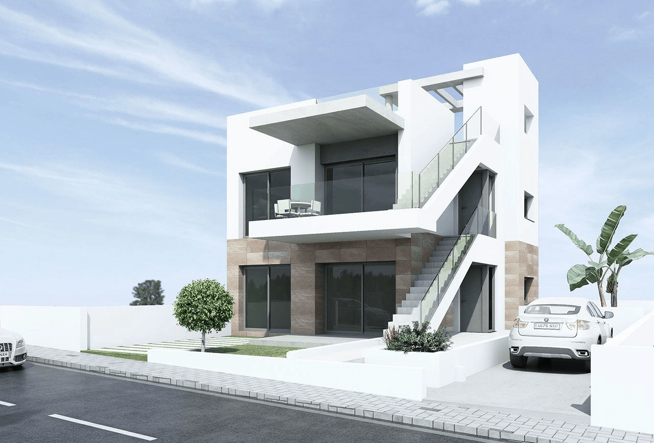 Bungalows exclusivos de planta baja con 2 o 3 dormitorios, parking privado y piscina comunitaria