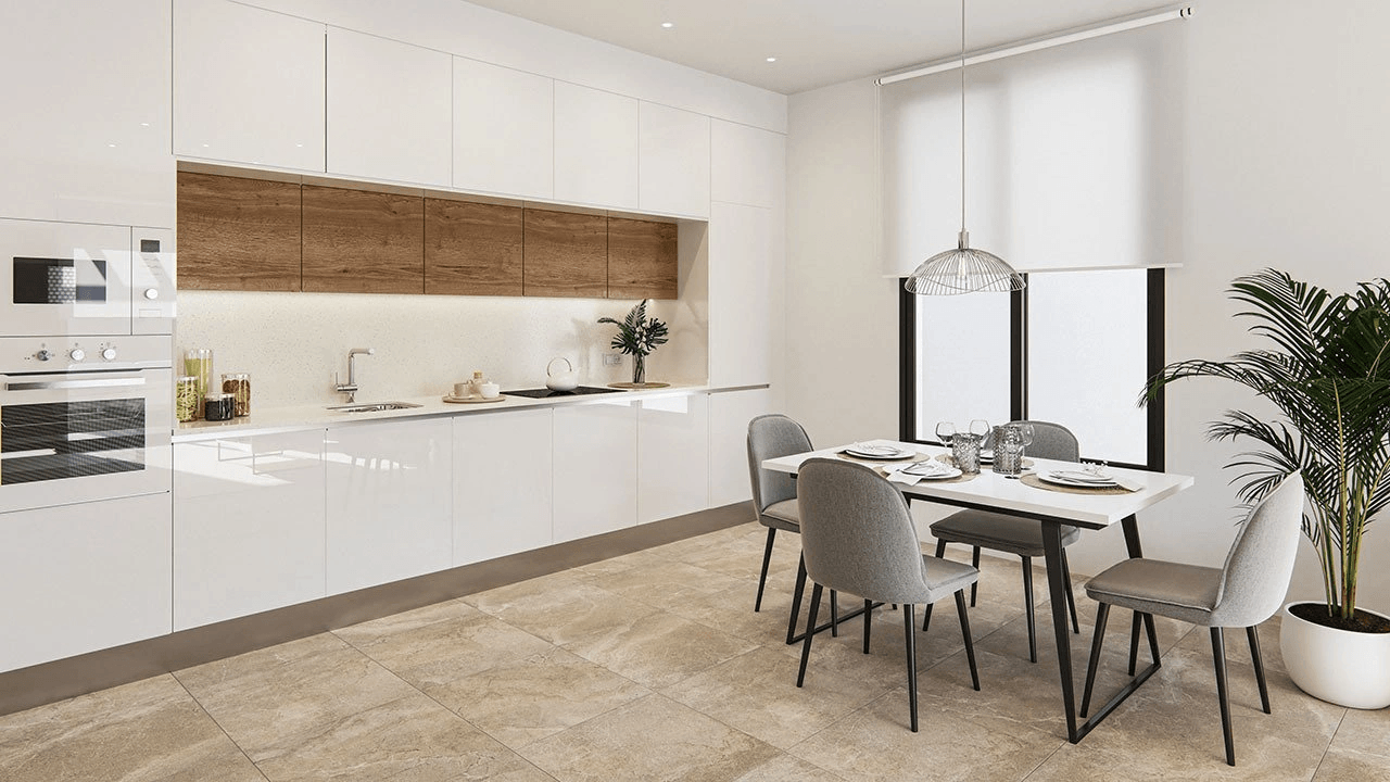 Villas avec 4 chambres, 3 salles de bain, toit-terrace, parking privé et piscine commune à environ 700 m de la plage