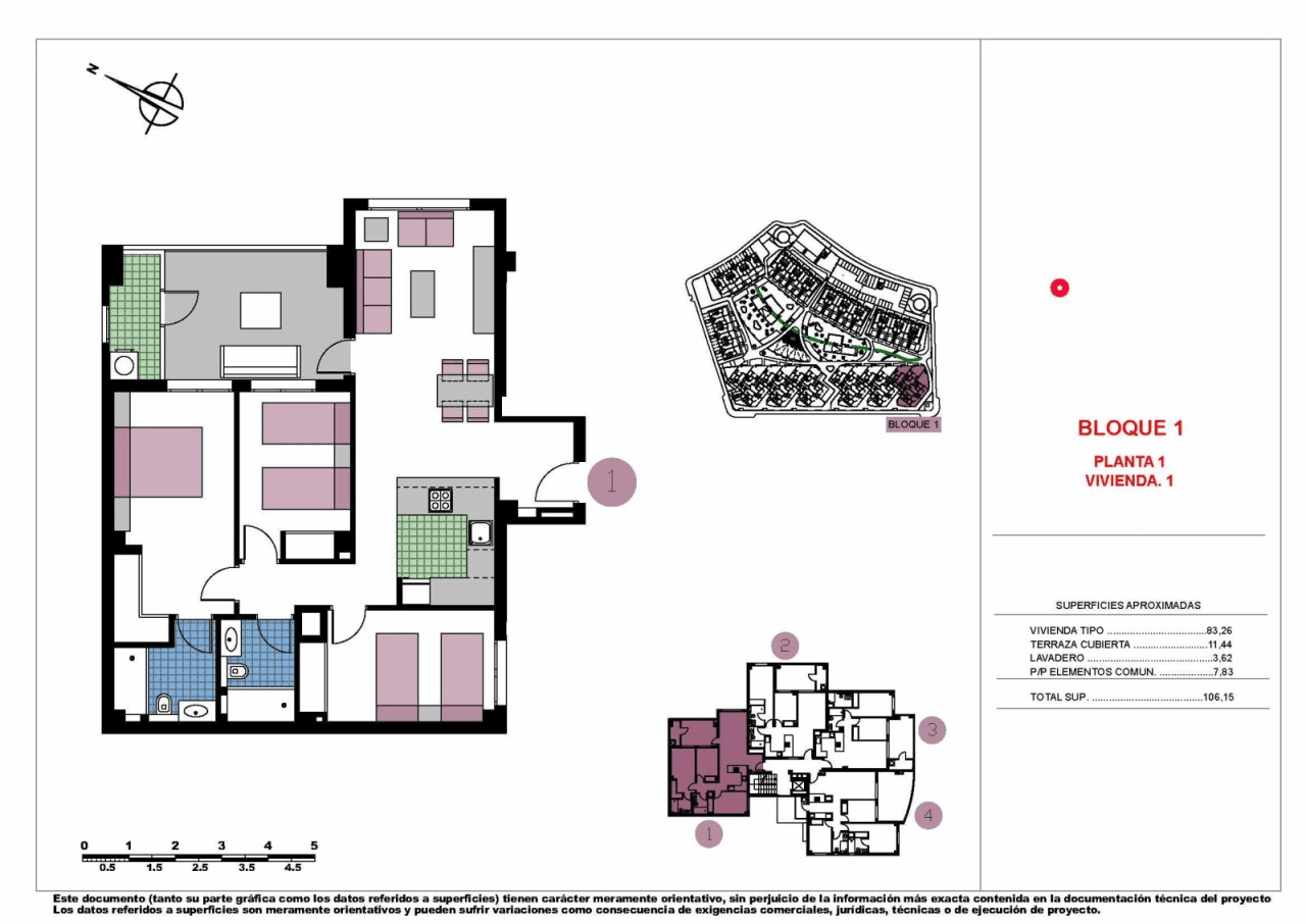 Apartamentos de 3 dormitorios y 2 baños en un complejo con piscinas comunitarias a tan solo 600 m de la playa