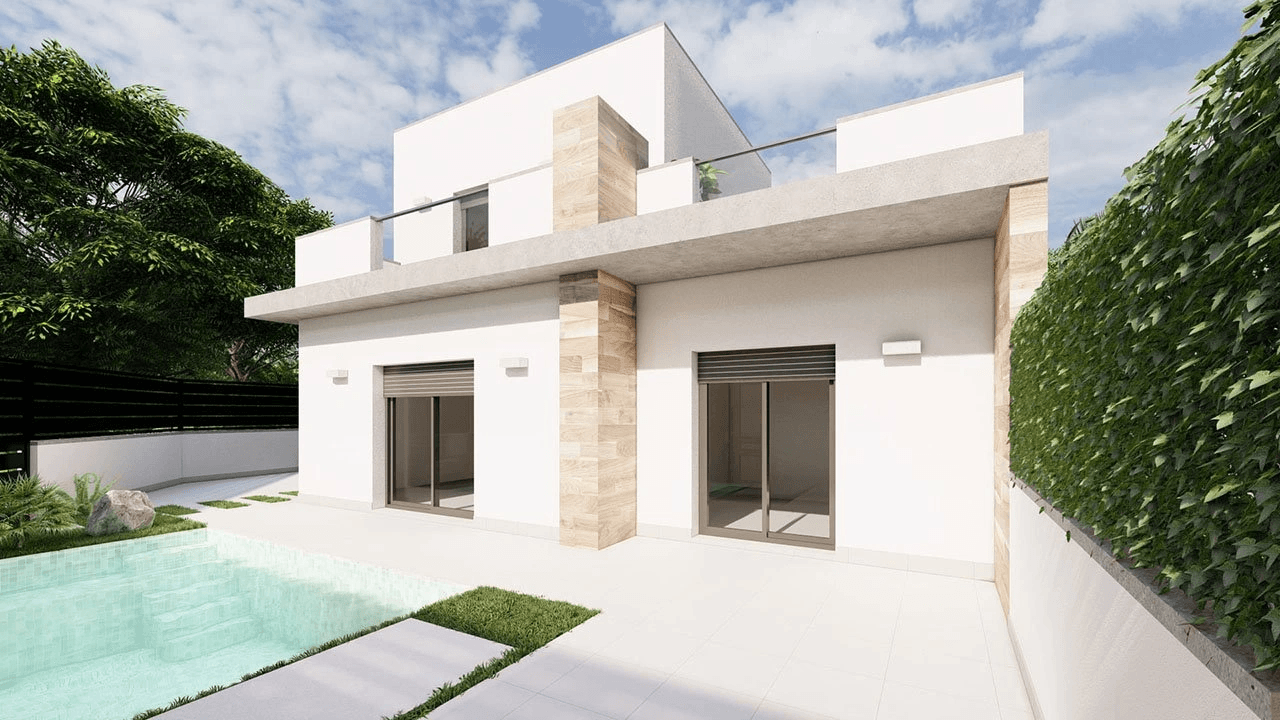 Villas modernas de 3 dormitorios y 3 baños con solario y piscina privada