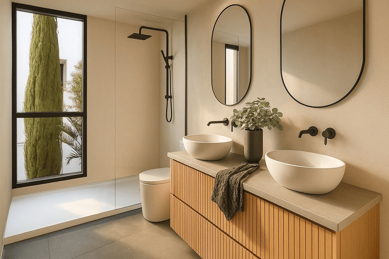 Villas de 3 dormitorios y 2 baños con aseo, sótano, aire acondicionado, parking privado y piscina privada en el maravilloso Santa Rosalía Resort
