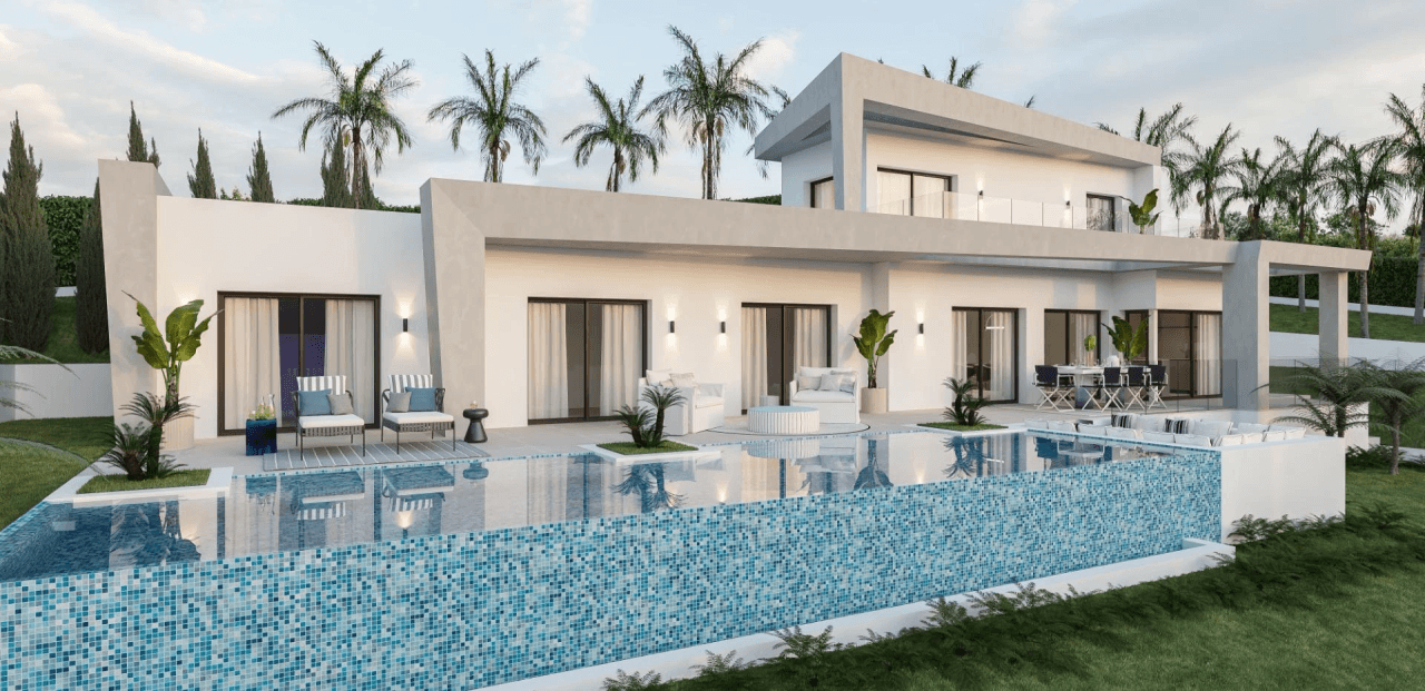 VILLA MODERNE À JAVEA AVEC VUE SUR LA MONTAGNE ET LA MER.