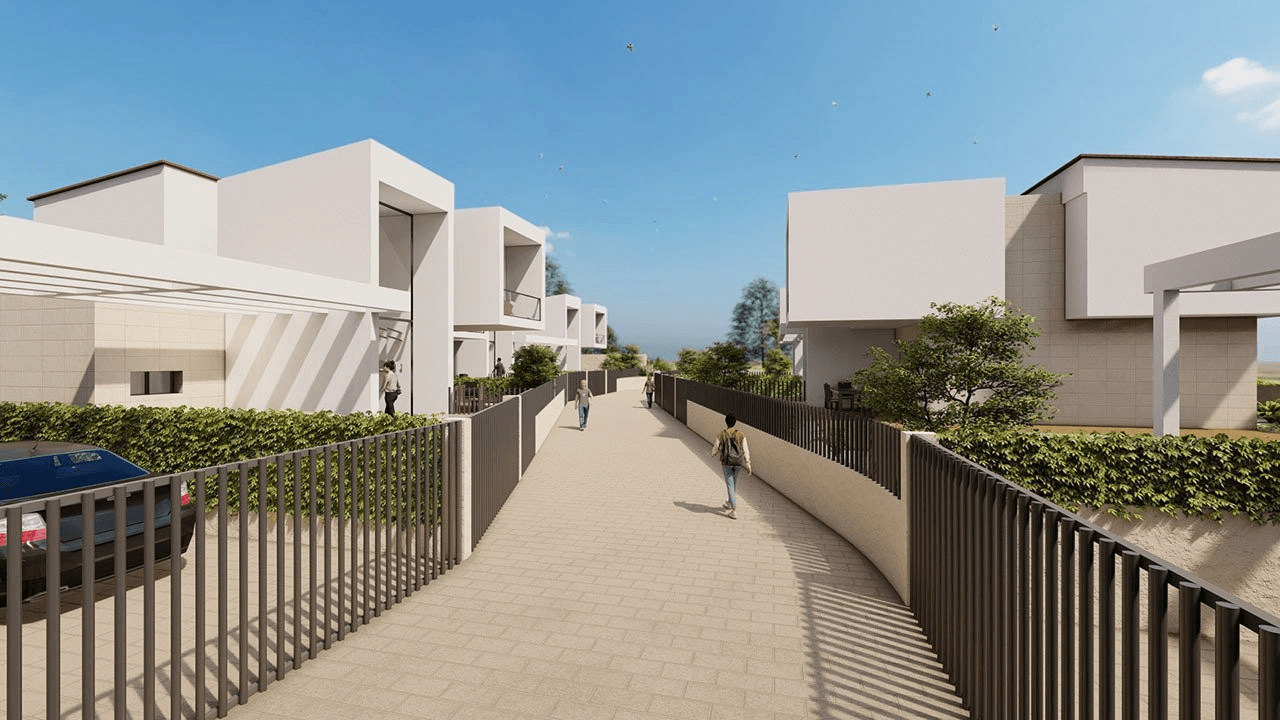 Villas avec 3 chambres, 3 salles de bains, air conditionné, vue sur la mer, piscine privée et place de parking
