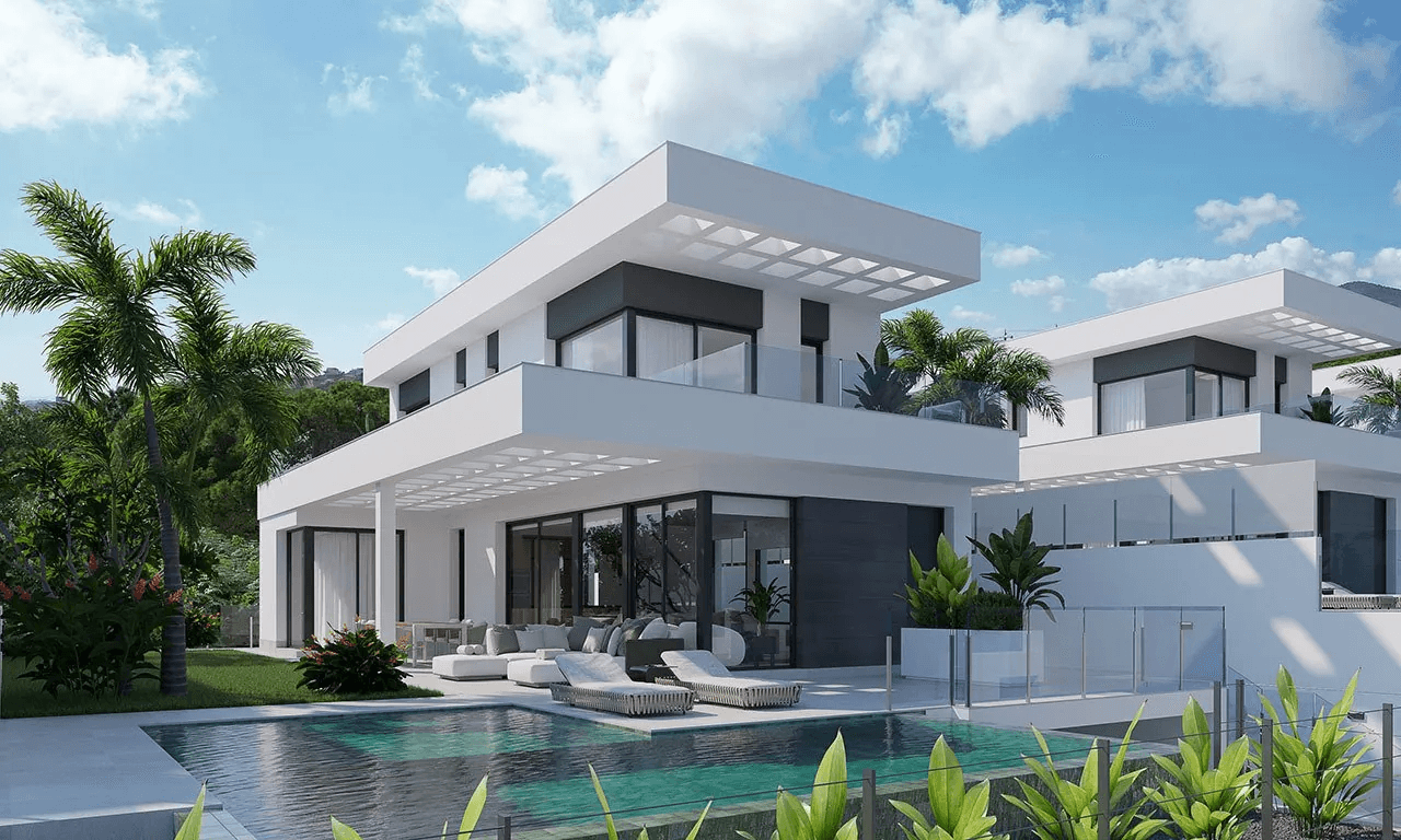 Villas exclusives avec 3 chambres à coucher, 3 salles de bains, piscine privée, cave/garage et vue sur la mer