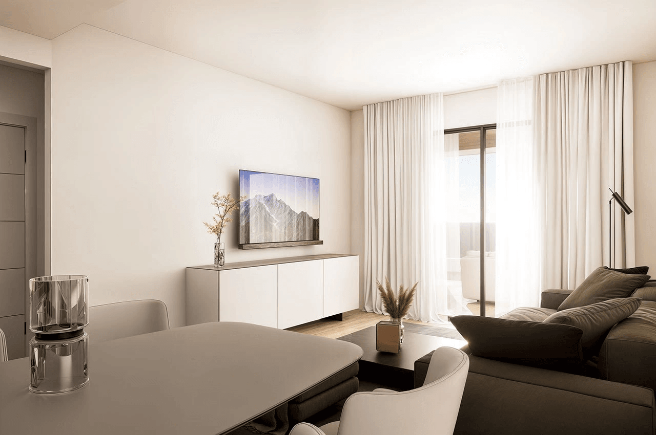 Penthouses de 2 chambres et 2 salles de bains avec terrasse sur le toit, piscines communautaires et vue sur la mer