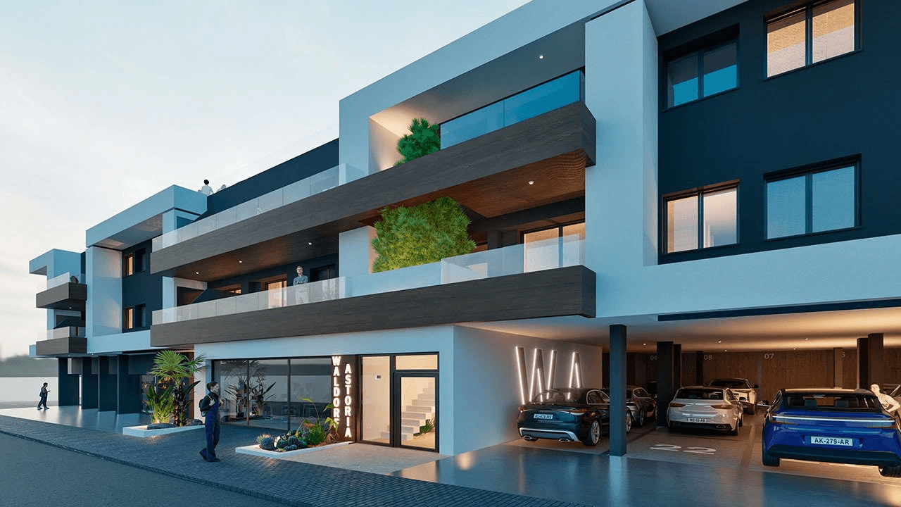 Penthouses avec 2 chambres, 2 salles de bain, toit-terrace, piscine privée et cuisine équipée moderne avec des appareils électriques